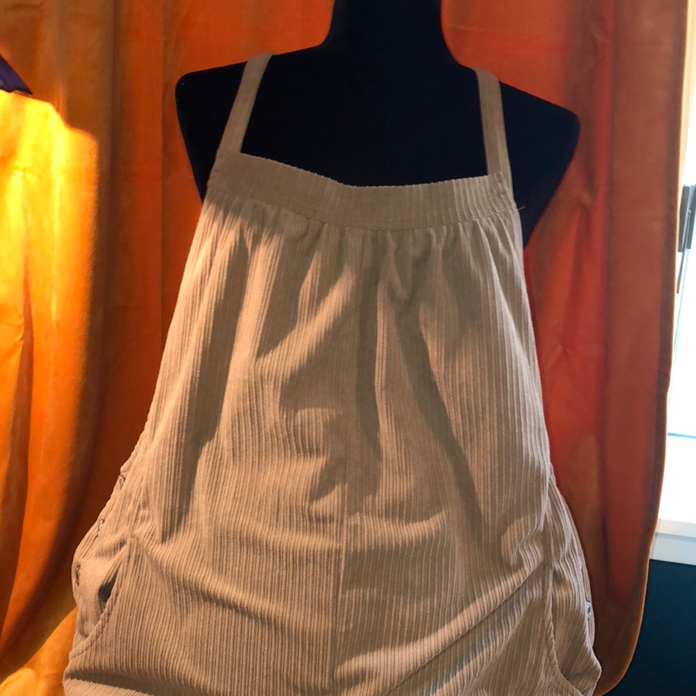 Tan Corduroy Overalls, size Medium